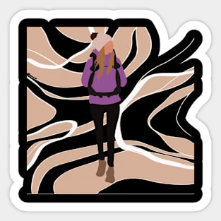 Woman on a hike Sticker